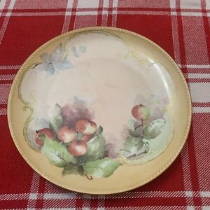 Haviland Gold and Green Fruit Motif Plate made in France